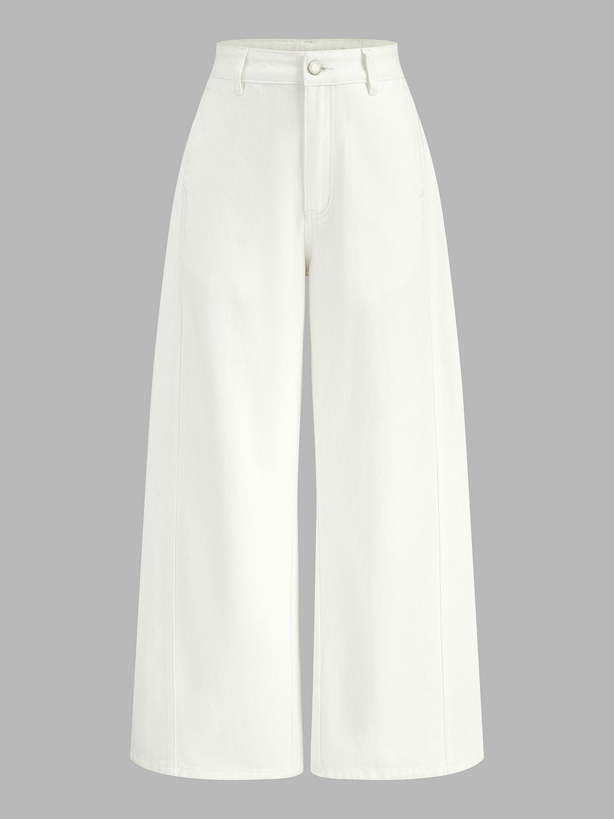 Solid Casual Wide Leg Jeans COMMENSE Solid Casual Wide Leg Jeans COMMENSE
