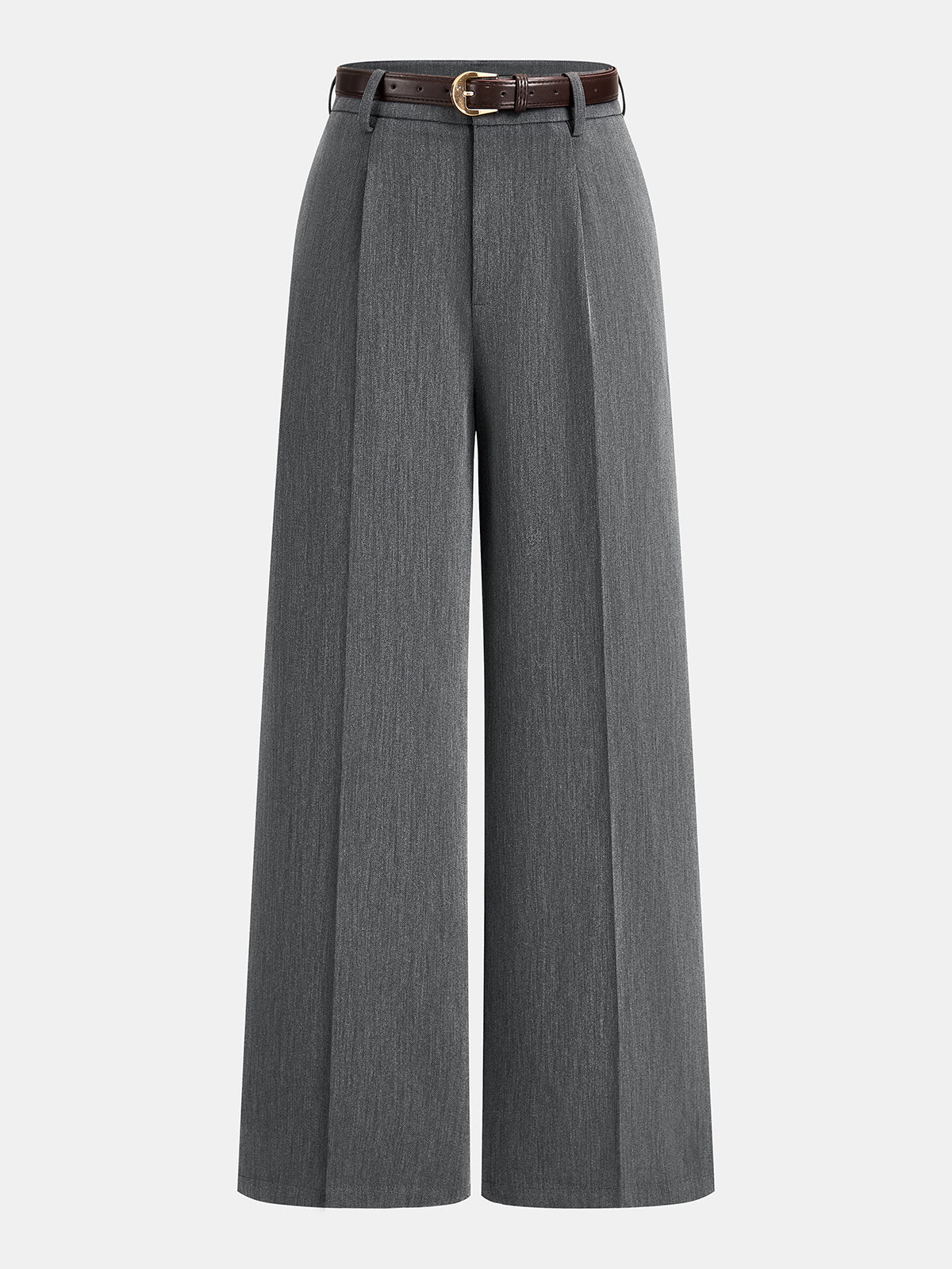 Tailored Pleated Belted Wide Leg Pants