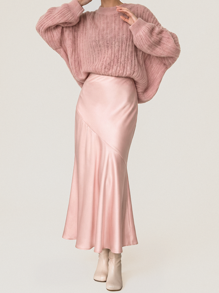 【Katie】ケイティ SUMMER MOMENT mermaid skirt Glossy Satin Mermaid Midi Skirt | COMMENSE