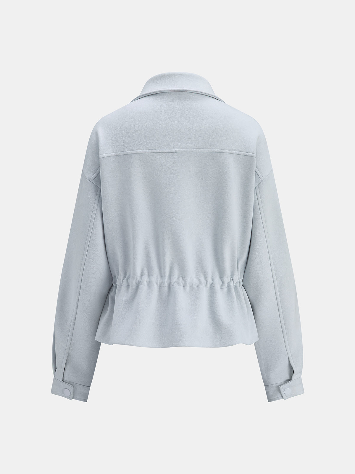 Drawstring Waist Suede Effect Jacket | COMMENSE