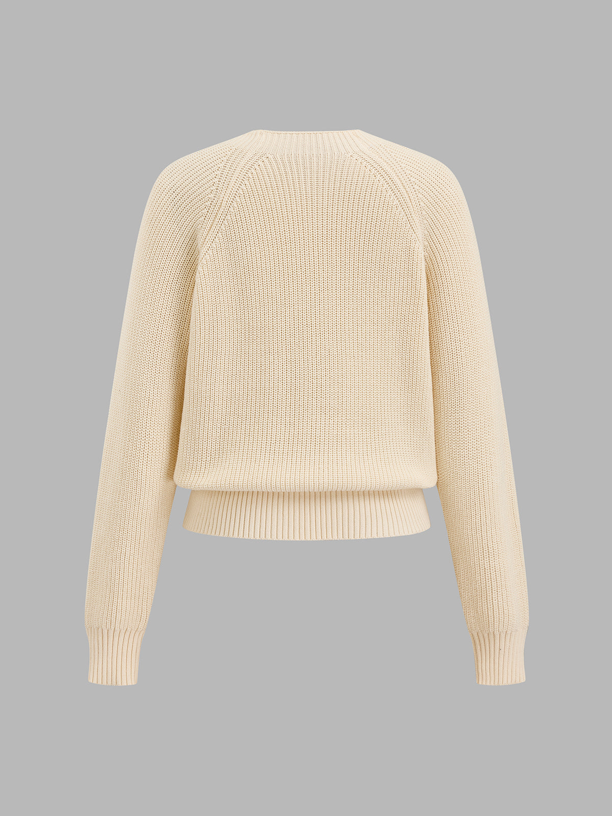 Simple Raglan Ribbed Knit Top | COMMENSE