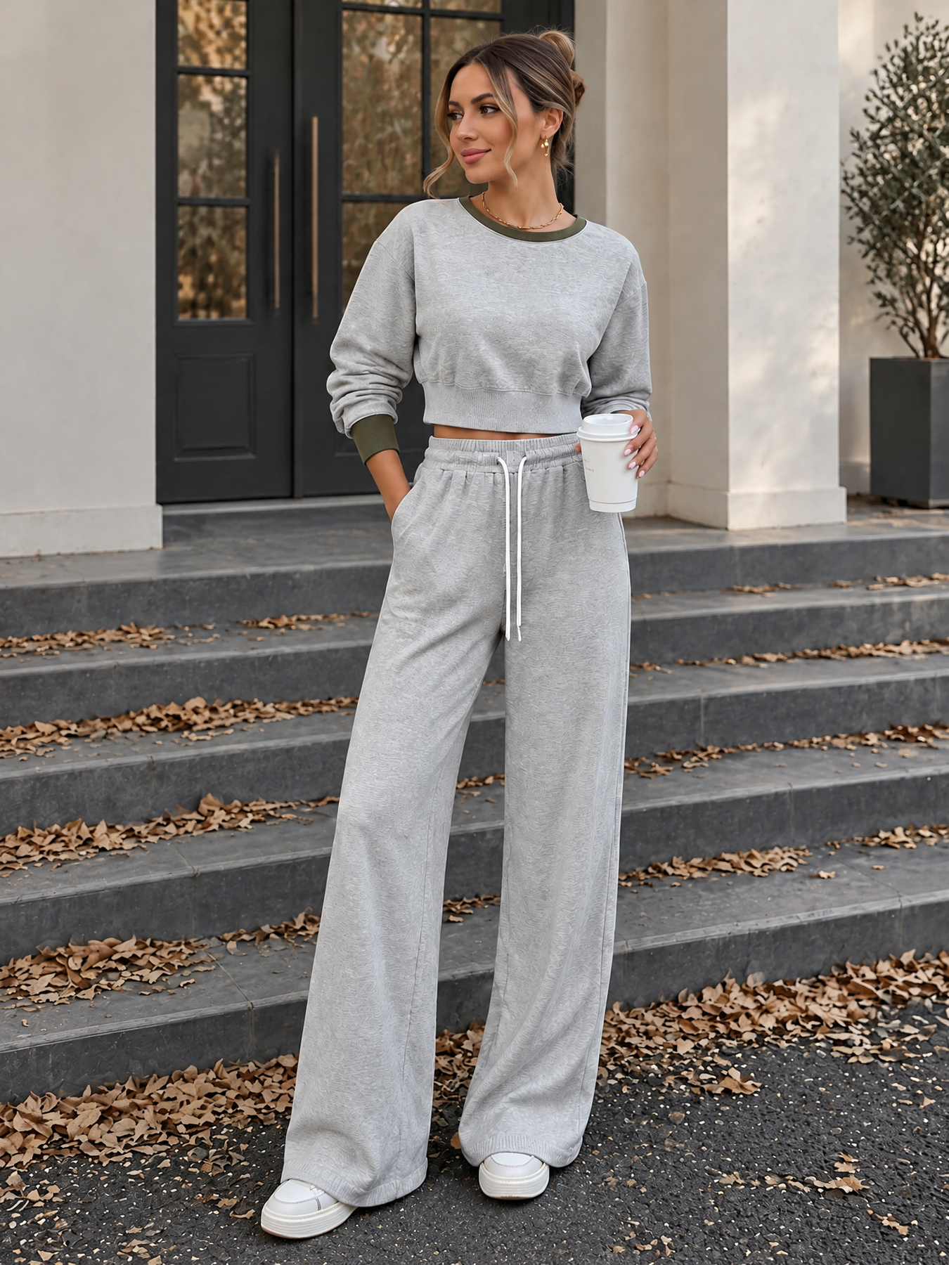 Color Block Casual Two‑Piece Set | COMMENSE