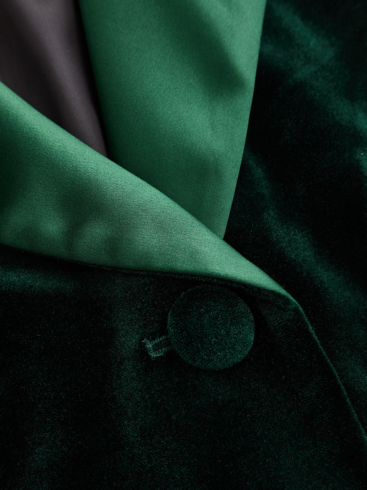 Belted Satin Lapel Double Breasted Velvet Mini Dress | COMMENSE