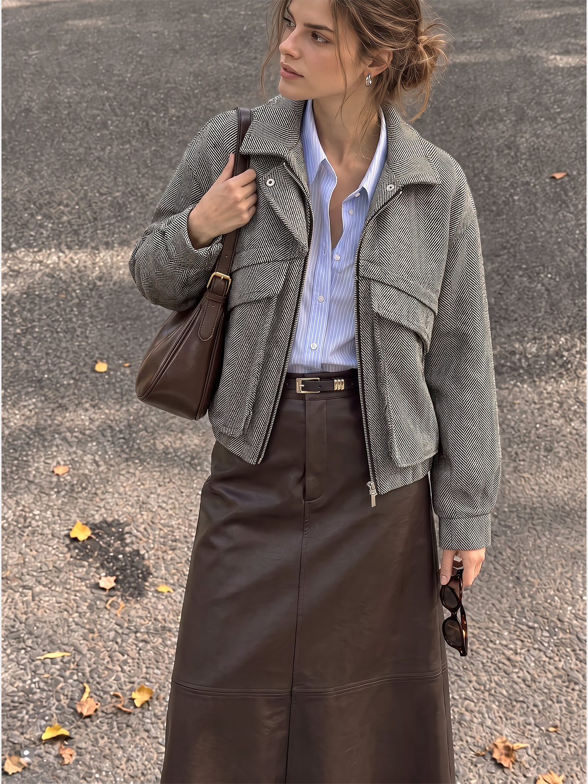 Header Bparder Zip Up Wool Blend Casual Jacket | COMMENSE