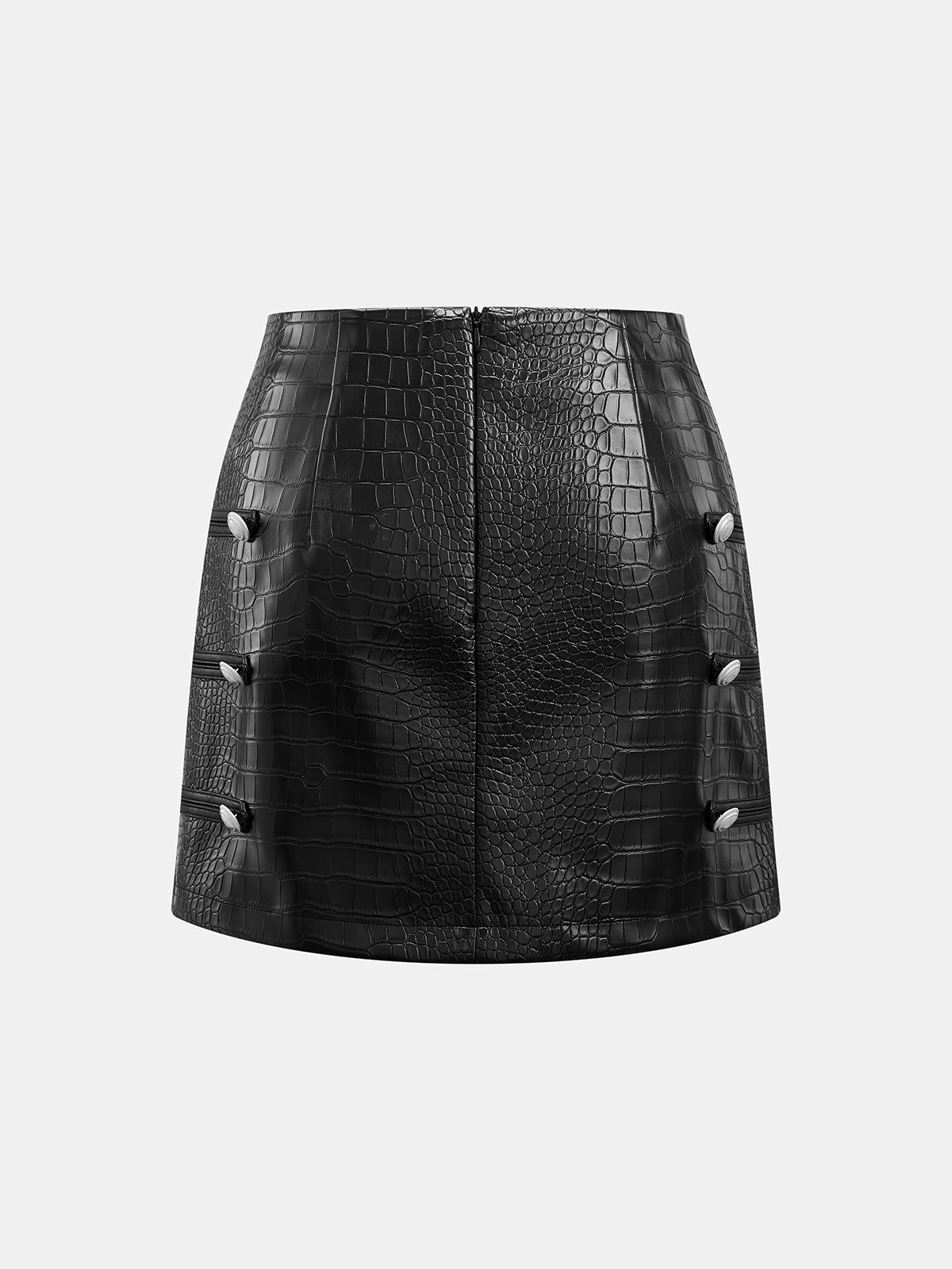 Napoleon Style Croc Faux Leather Mini Skirt | COMMENSE