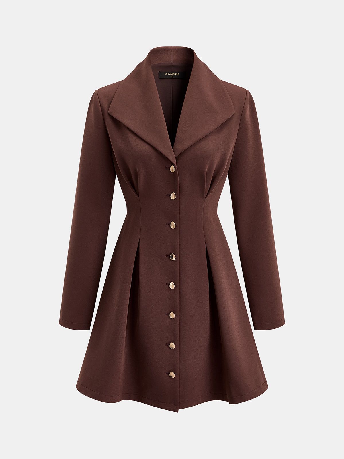 Lapel Fit Flare Mini Dress | COMMENSE