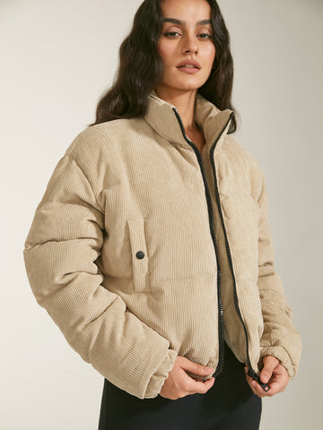 Cropped Funnel Neck Puffer Jacket – COMMENSE