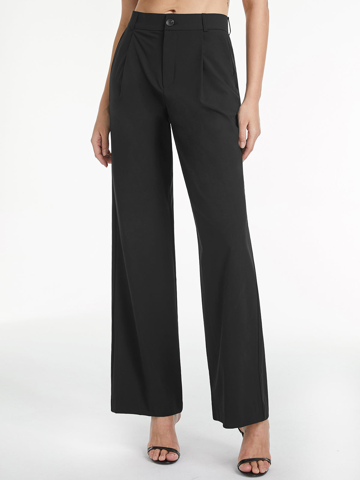 High Waisted Relaxed Straight Leg Dress Pants – COMMENSE