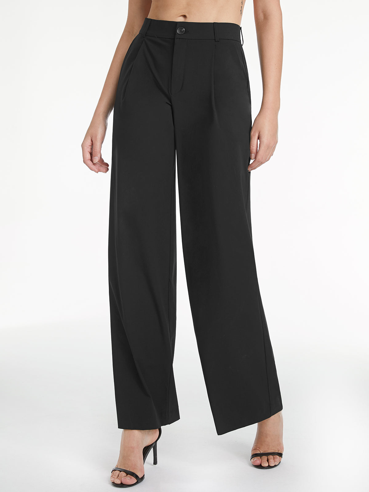 High Waisted Relaxed Straight Leg Dress Pants – COMMENSE