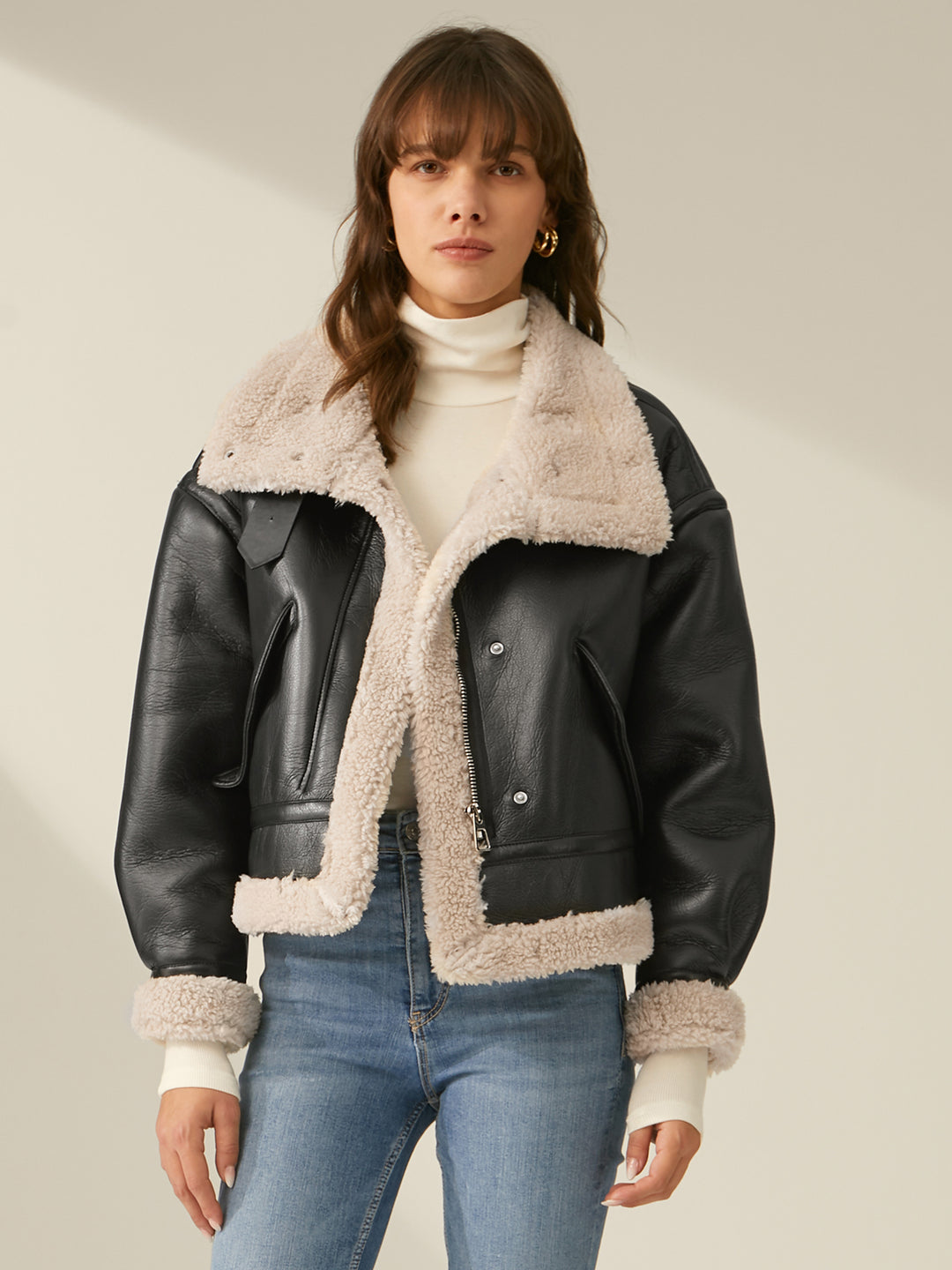 shearling jacket outfit