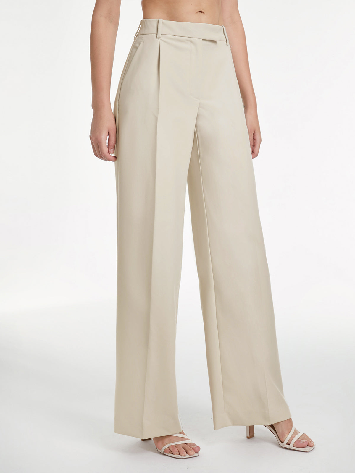High Waisted Relaxed Fit Wide Leg Dress Pants – COMMENSE