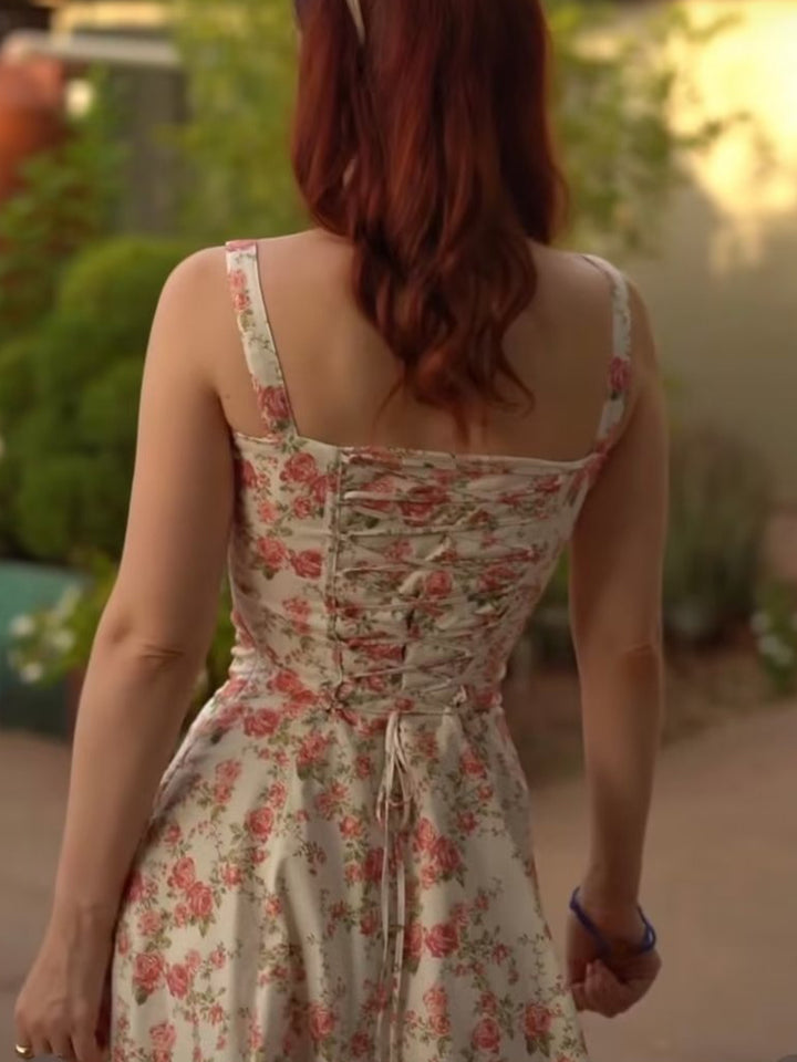 Rosebud Floral Midi Sundress – COMMENSE