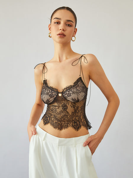 Floral Lace Bustier Bodysuit – COMMENSE