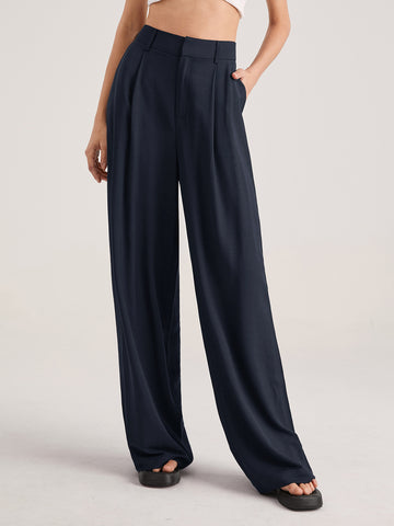 Oversized High Waisted Pleat Front Trousers – COMMENSE