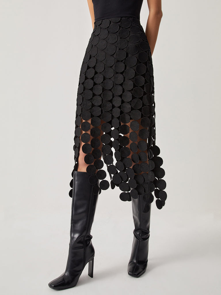Laser Cut Multi Circle Double Layered Skirt – COMMENSE