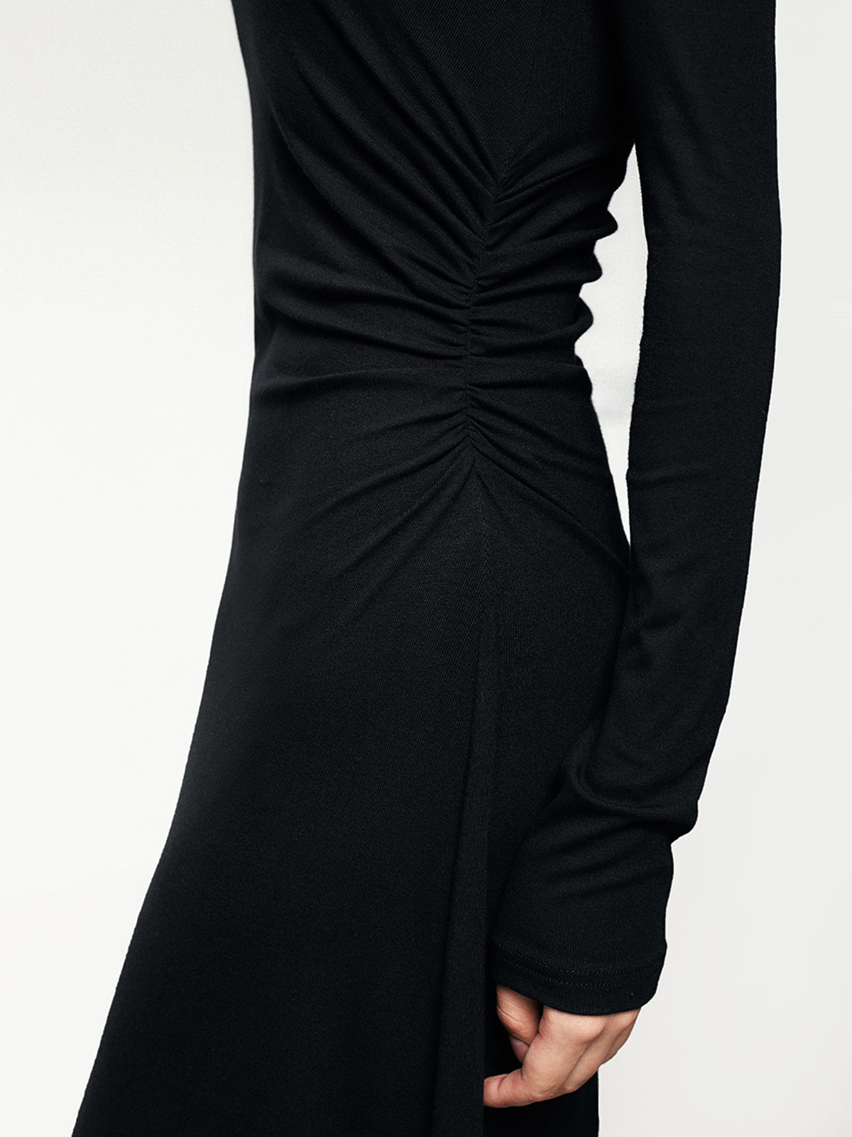 Ribbed Knit Asymmetric Long Sleeve Bodycon Long Dress | COMMENSE Ribbed Knit Asymmetric Long Sleeve Bodycon Long Dress | COMMENSE