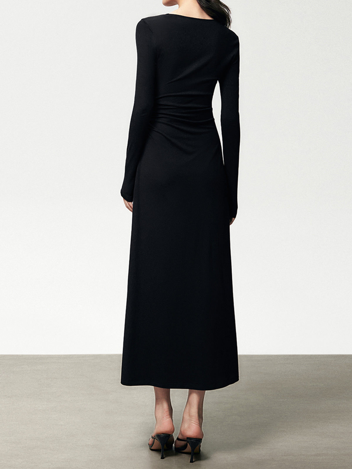 Ribbed Knit Asymmetric Long Sleeve Bodycon Long Dress | COMMENSE Ribbed Knit Asymmetric Long Sleeve Bodycon Long Dress | COMMENSE