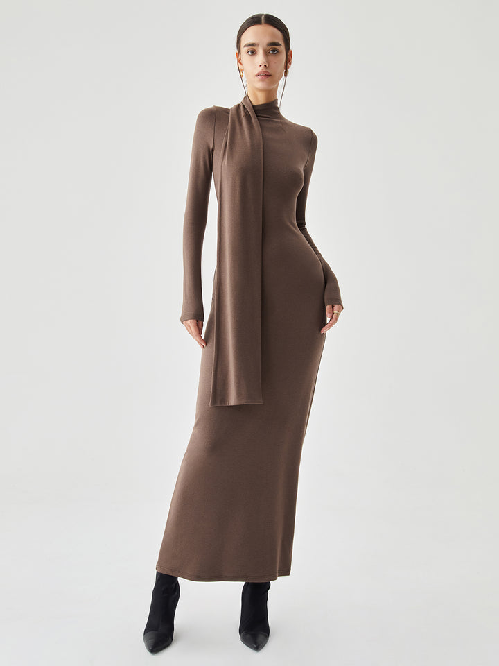 完売品‼️L'Or Open Neck Dress カーキブラウン　Mサイズ 完売品‼️L'Or Open Neck Dress カーキブラウン Mサイズ - メルカリ