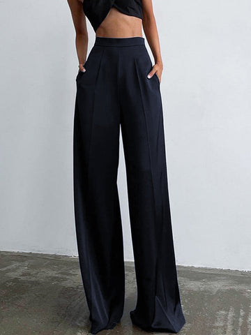 Oversized Satin Wide Leg Dress Pants – COMMENSE