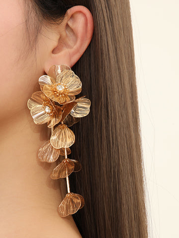 Floral Decor Fringed Earrings