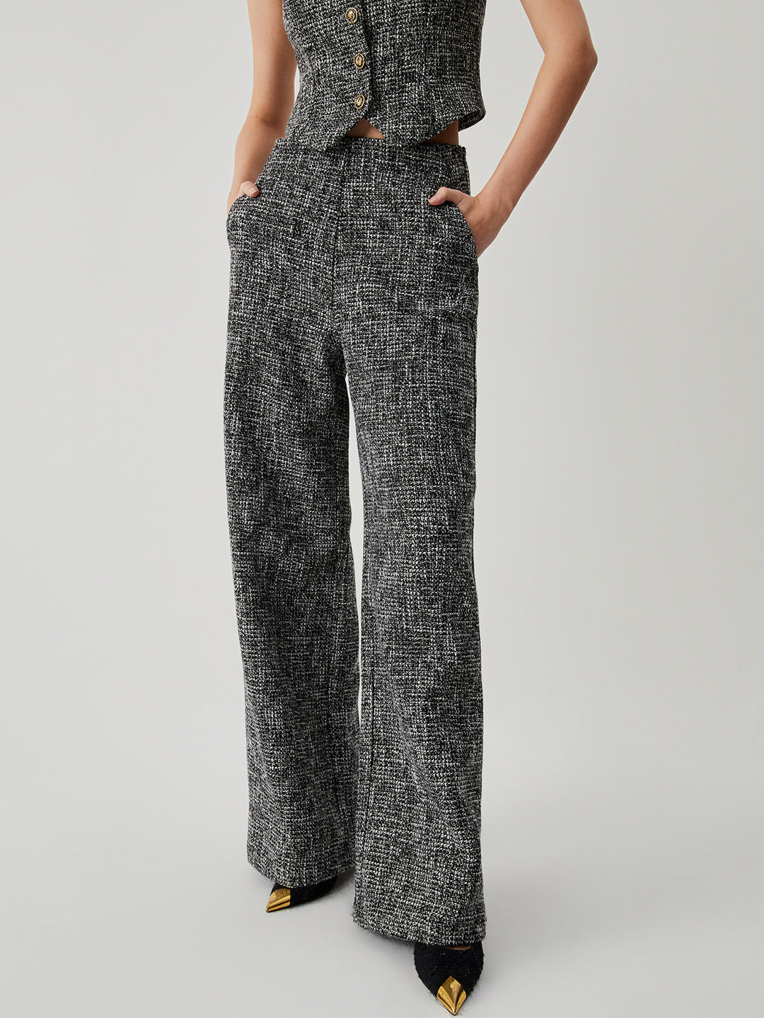 Old Money Tweed Straight Leg Pocket Pants – COMMENSE