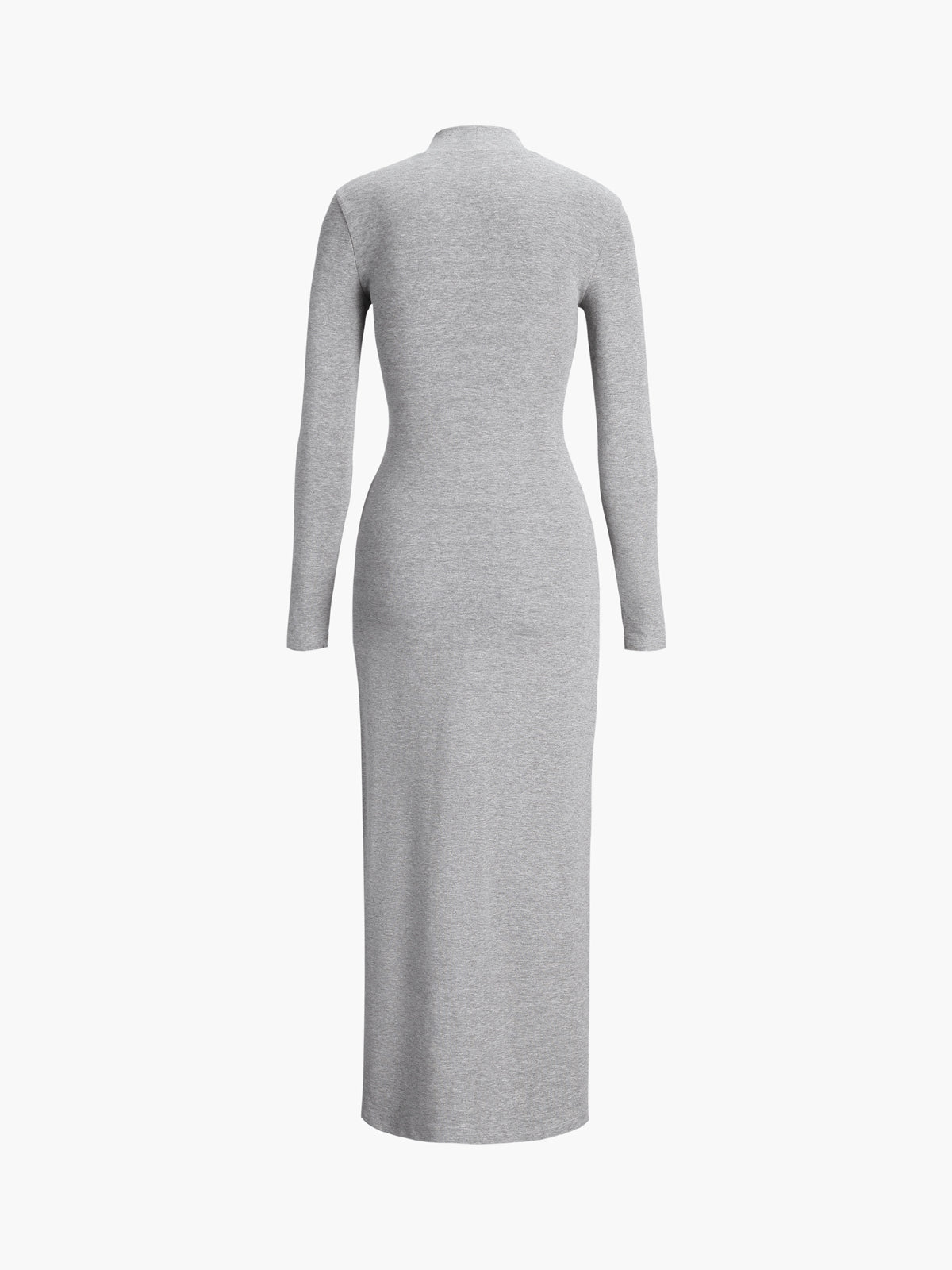 Slit Pleated Long Sleeve Bodycon Mock Neck Long Dress – COMMENSE