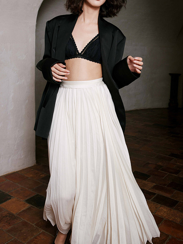 スカート Burmula : 24FW / MAXI PLEATS SKIRT (2COLORS) Pleated Maxi Dress – udelny.com